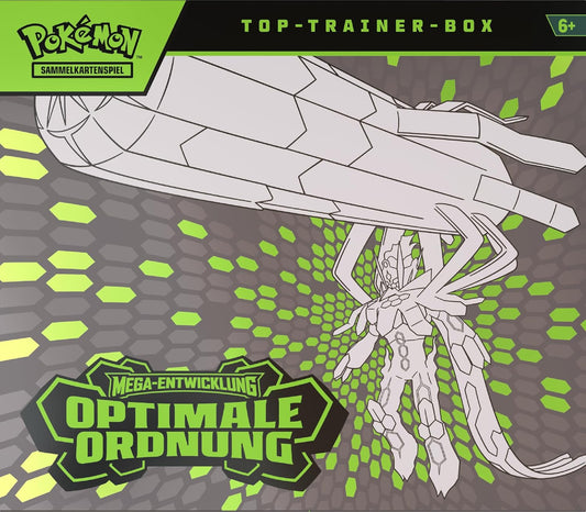 Pokémon-Sammelkartenspiel: Top-Trainer-Box Mega-Entwicklung – Optimale Ordnung (1 Vollbild-Promokarte, 9 Boosterpacks & Premium-Zubehör)